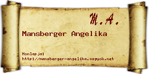 Mansberger Angelika névjegykártya